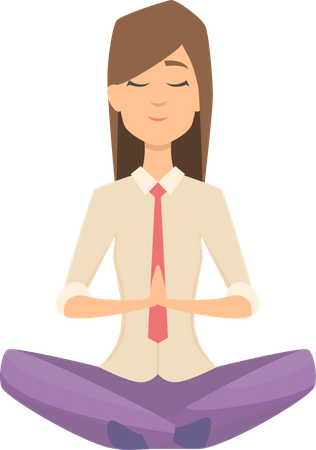 Businesswoman Meditating  イラスト
