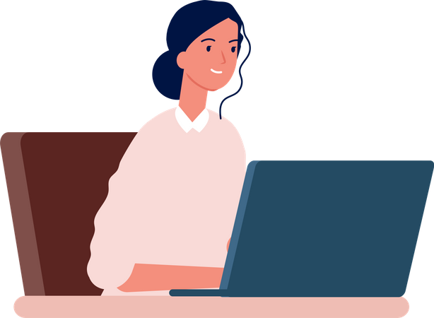 Businesswoman on an online video call Illustration