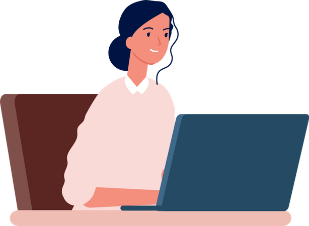 Businesswoman on an online video call  Illustration