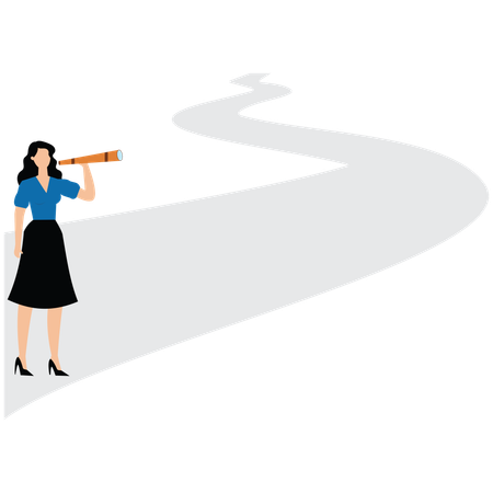 Businesswoman on the Path of Opportunity  Illustration