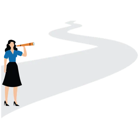 Businesswoman on the Path of Opportunity  Illustration