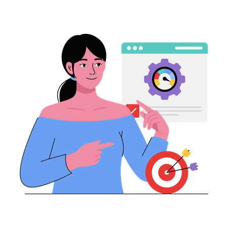 Businesswoman Organizes Web Traffic  Illustration