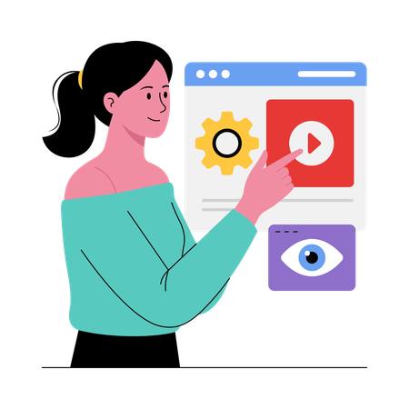 Businesswoman Organizes Web Traffic  Illustration