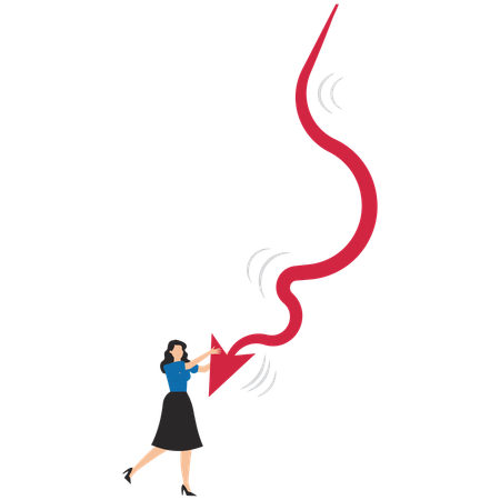 Businesswoman overcoming business challenges  Illustration