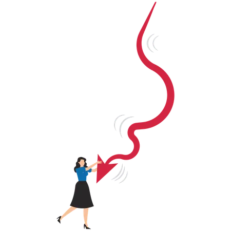 Businesswoman overcoming business challenges  Illustration