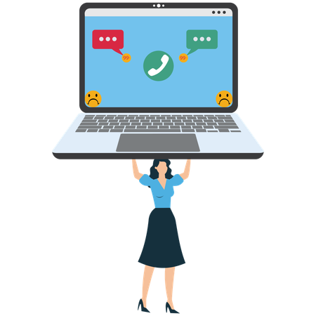 Businesswoman overloaded with Information  Illustration