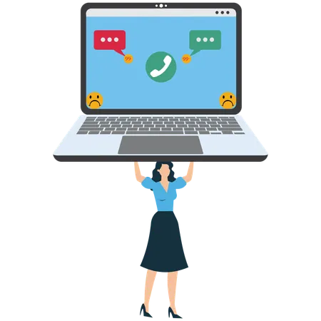 Businesswoman overloaded with Information  Illustration