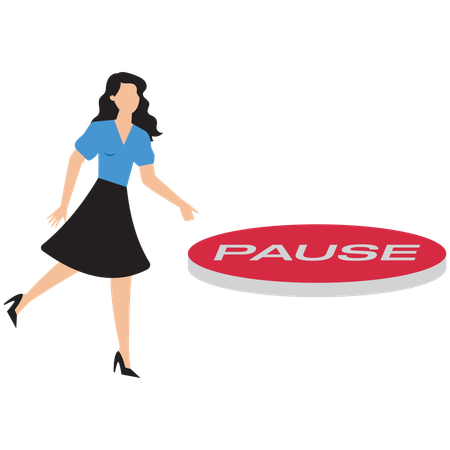 Businesswoman pausing business activity  Illustration