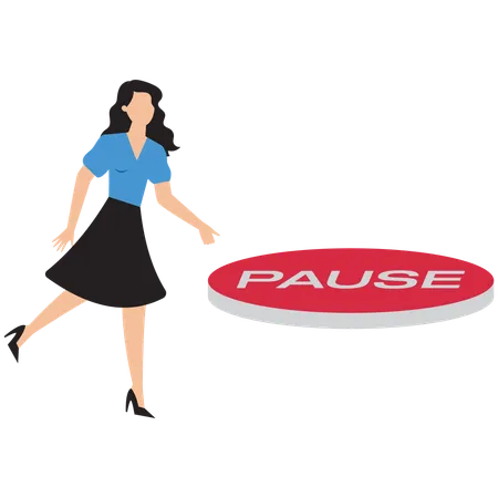 Businesswoman pausing business activity  Illustration