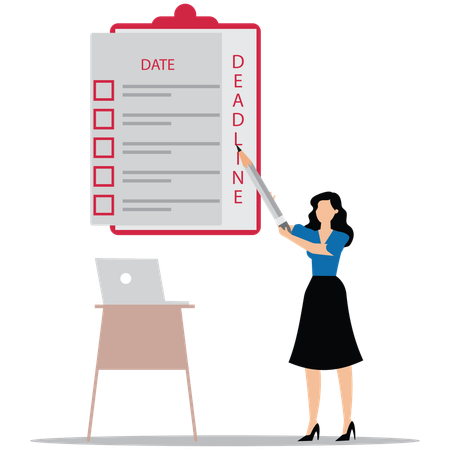 Businesswoman plans out operations  Illustration