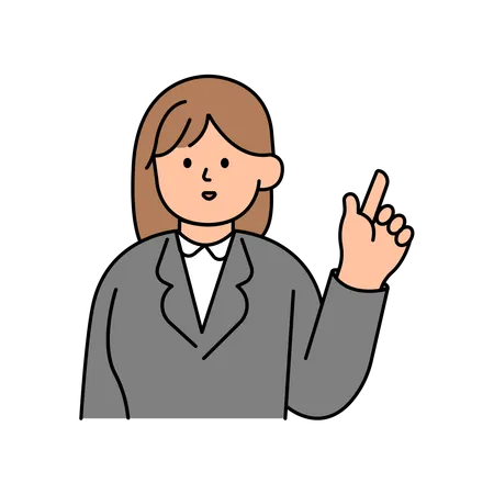 Businesswoman pointing up  イラスト