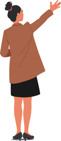 Businesswoman Pointing Upwards  Illustration
