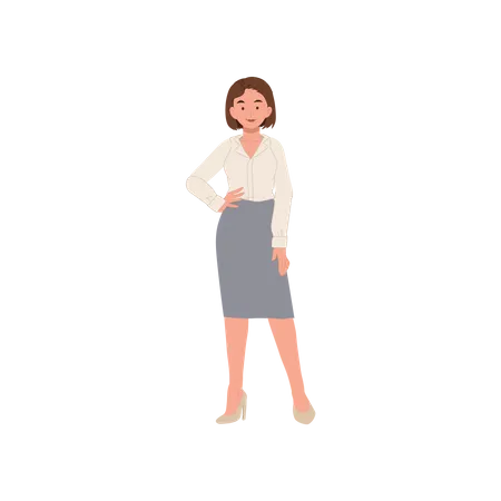 Businesswoman Posing Illustration