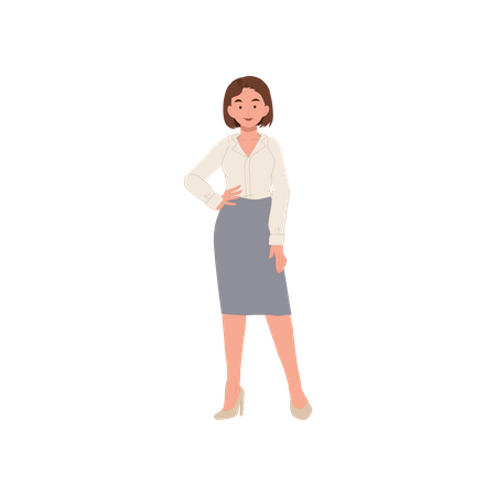 Businesswoman Posing  Illustration