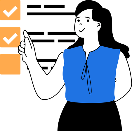 Businesswoman prepares to do list  Illustration