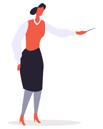 Businesswoman Presenter at Work  Illustration