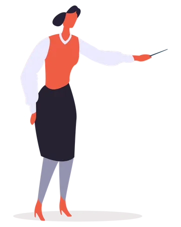 Businesswoman Presenter at Work  Illustration