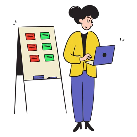 Businesswoman Presenting A Project  Illustration