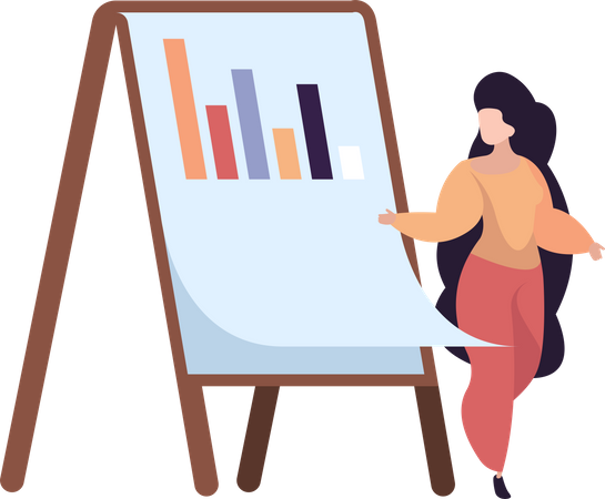 Businesswoman presenting data analytics Illustration