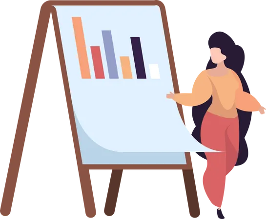 Businesswoman presenting data analytics  Illustration