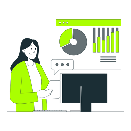 Businesswoman Presenting Data Insights  Illustration