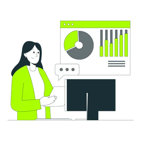 Businesswoman Presenting Data Insights  Illustration