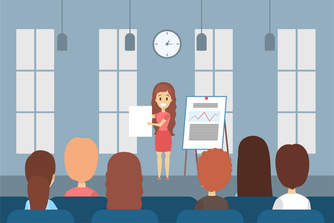 Businesswoman presenting  Illustration