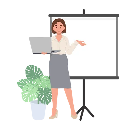 Businesswoman presenting  Illustration