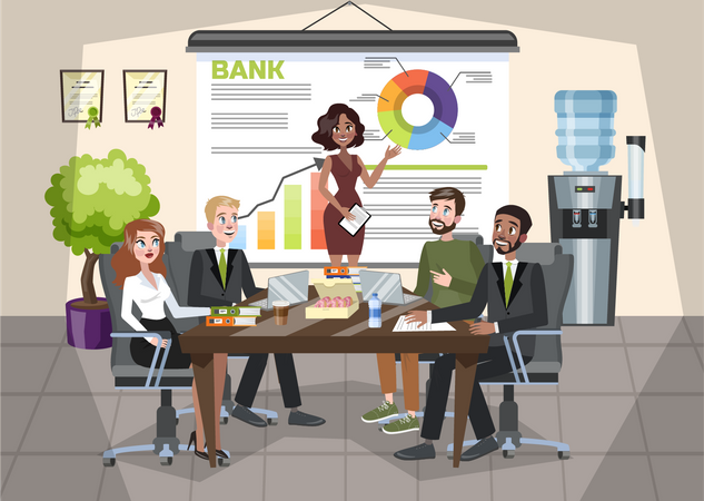 Businesswoman Presenting  Illustration