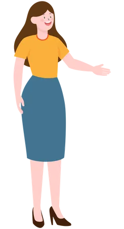 Businesswoman presenting something  Illustration