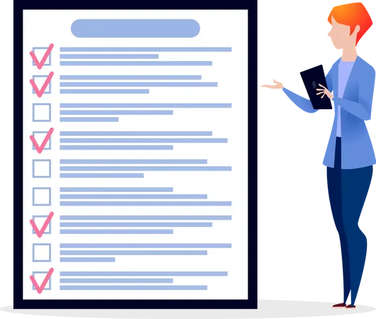 Businesswoman presenting todo list  Illustration