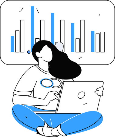 Businesswoman presents analysis report in meeting  Illustration