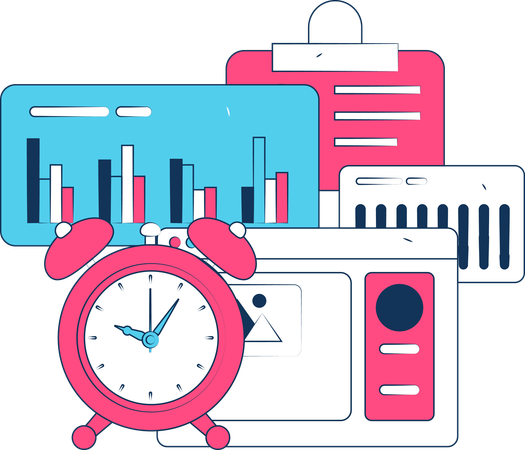 Businesswoman presents business report  Illustration