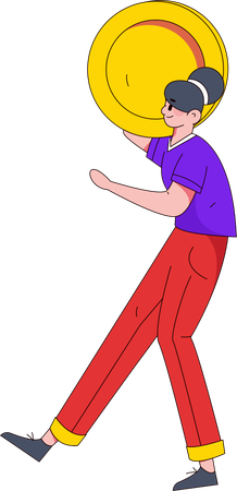 Businesswoman presents market data in conference  Illustration