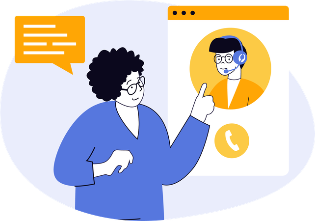 Businesswoman providing customer service support  Illustration