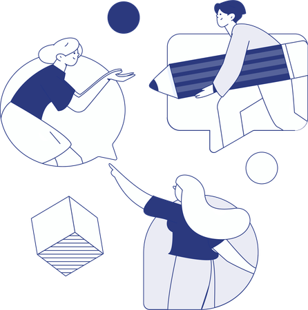 Businesswoman pushes employee for project deadline achievement  Illustration