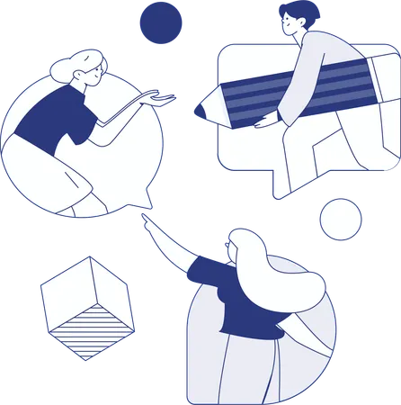Businesswoman pushes employee for project deadline achievement  Illustration