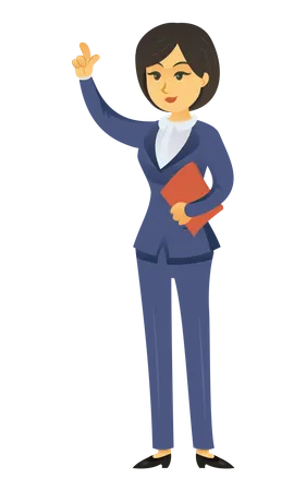 Businesswoman Raising Hand  Illustration