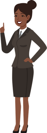 Businesswoman raising one finger  Illustration