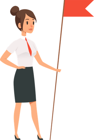 Businesswoman reached success  Illustration