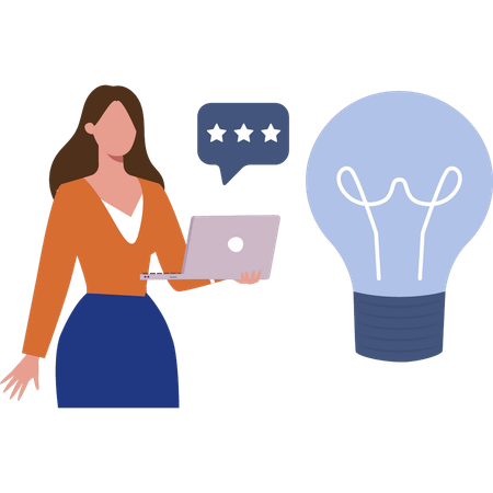 Businesswoman receives feedback for her good idea  Illustration