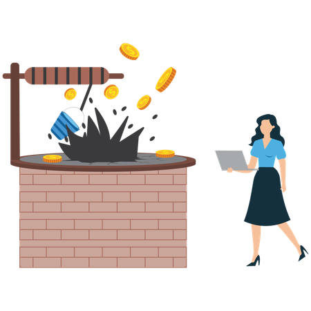 Businesswoman receives Return on Investment  Illustration