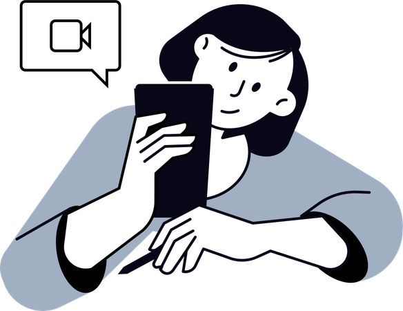 Businesswoman records video call  Illustration