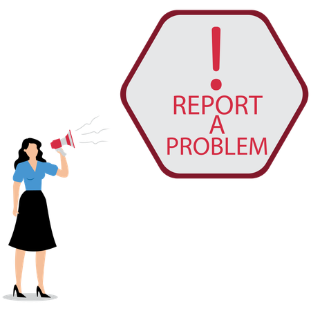 Businesswoman reporting business problem  Illustration