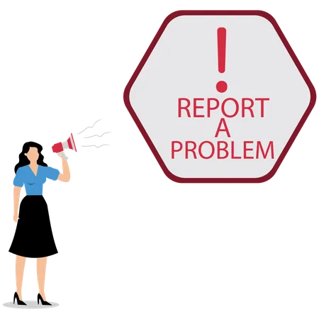 Businesswoman reporting business problem  Illustration