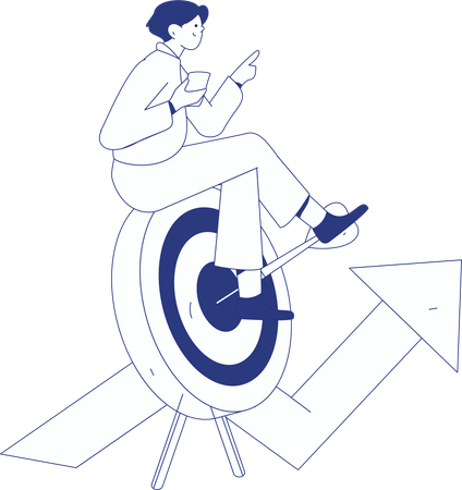 Businesswoman reviewing launching success rate among users  Illustration