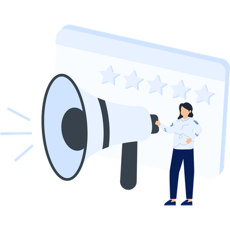 Businesswoman running advertising campaign  Illustration