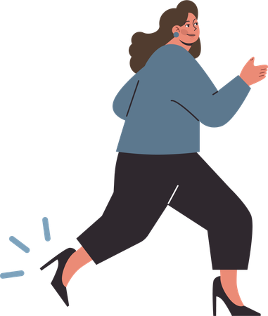 Businesswoman running for business success  Illustration