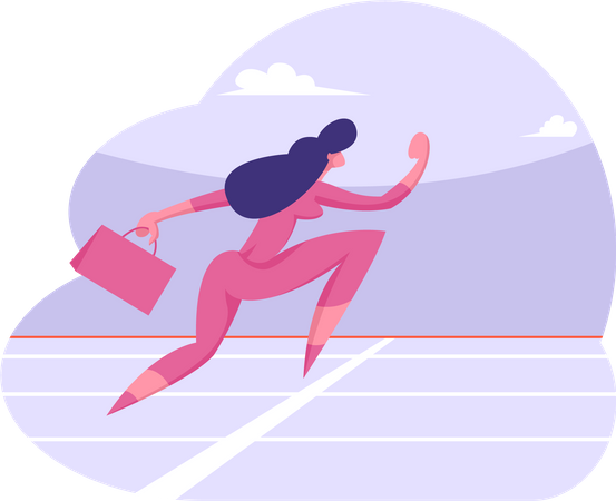 Businesswoman running  Illustration