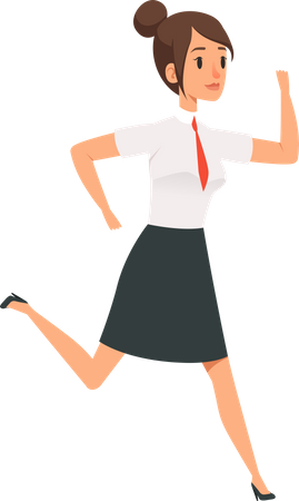 Businesswoman running in hurry  Illustration